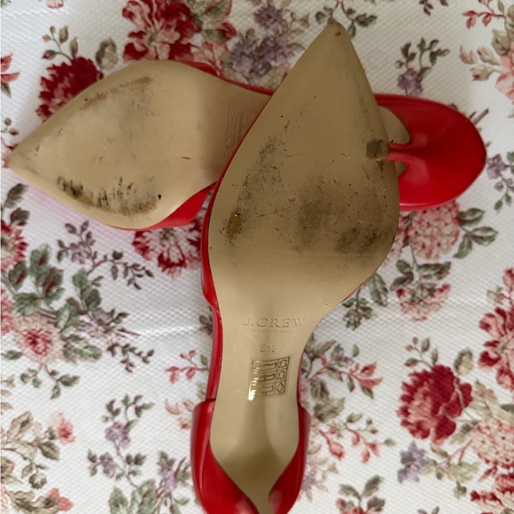 J. Crew leather made in Italy Red Pointed Toe Heels - Picture 3 of 5